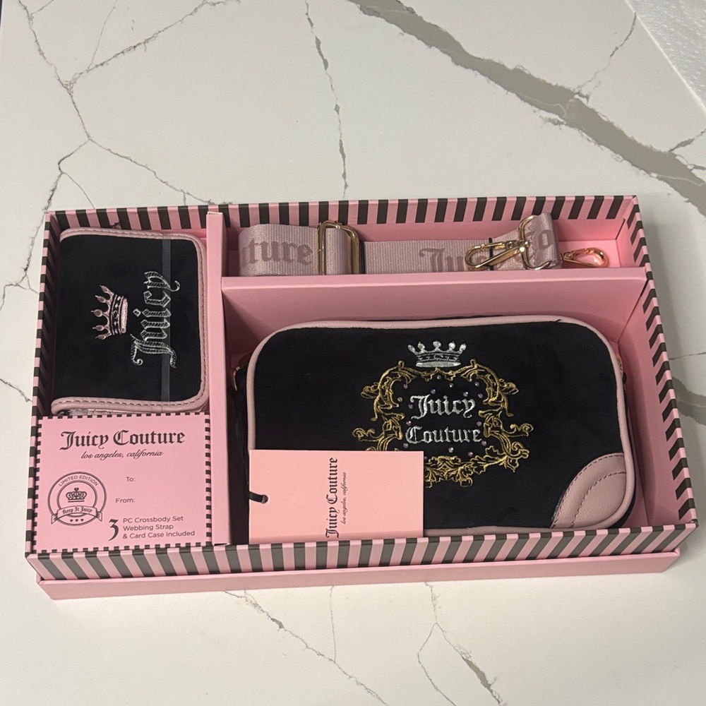 Juicy Couture Black and Pink Accessory Set
